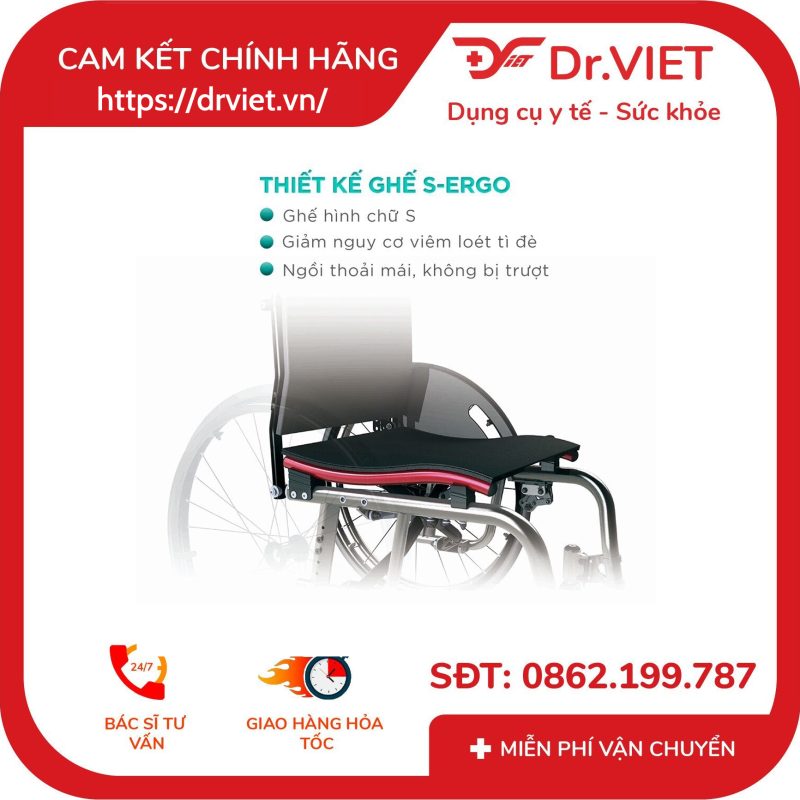 Alternative view of Xe lăn tay Karma Ergo Lite siêu gọn nhẹ bánh nhỏ 16inch