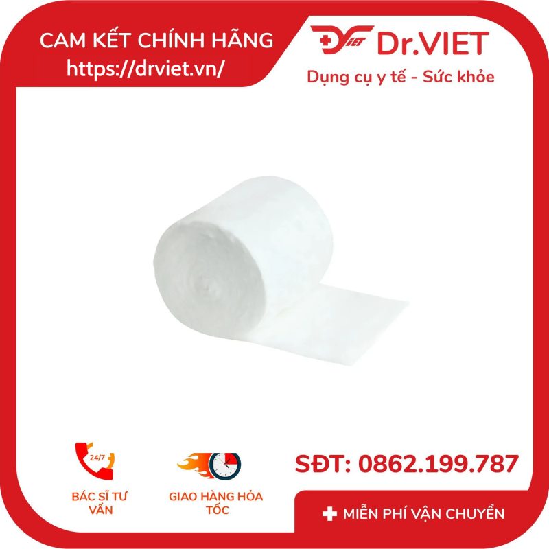 Bông cuộn y tế thấm nước tiệt trùng Bông Bạch Tuyết 13 Bông cuộn y tế thấm nước tiệt trùng Bông Bạch Tuyết