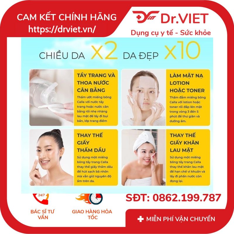 Alternative view of Bông làm sạch da Bông Bạch Tuyết Calla 80 miếng