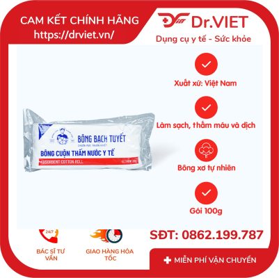 Bông y tế thấm nước Bạch Tuyết 10g 17 Bông y tế thấm nước Bạch Tuyết 10g