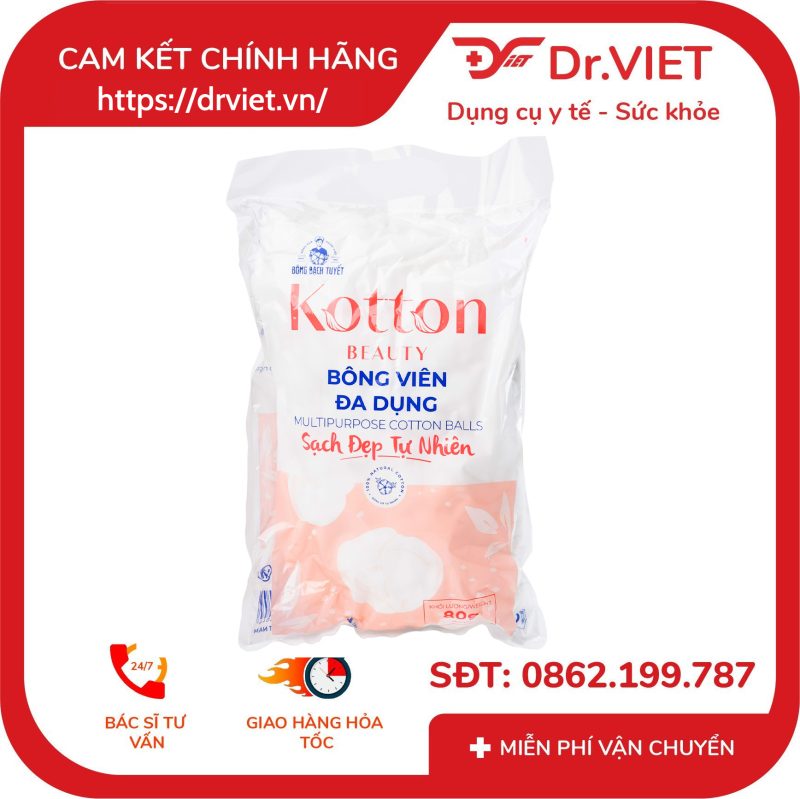 Bông viên đa dụng Kotton Beauty Bạch Tuyết 80gr