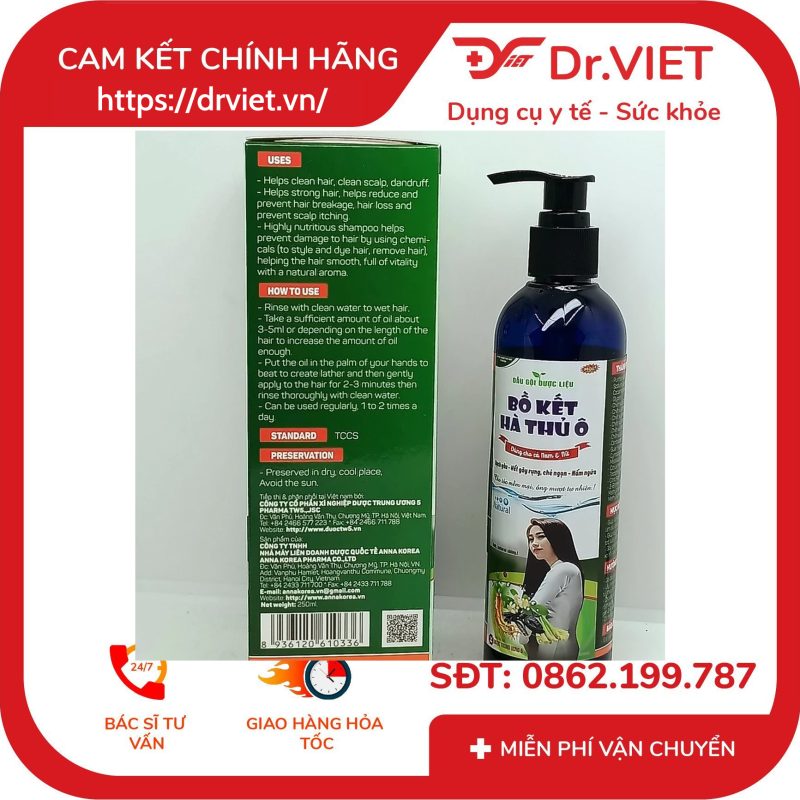 Dầu gội dược liệu BỒ KẾT HÀ THỦ Ô 250ml 7 Dầu gội dược liệu BỒ KẾT HÀ THỦ Ô 250ml