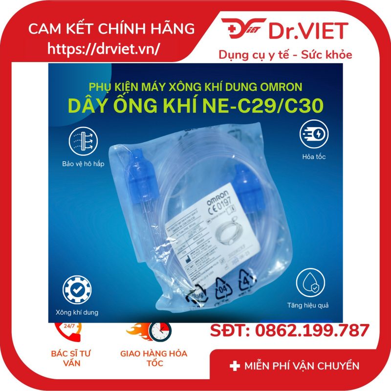 Phụ kiện dây ống dẫn khí máy xông khí dung Omron NE-C28/C29/C30 - 207cm 10 Phụ kiện dây ống dẫn khí máy xông khí dung Omron NE-C28/C29/C30 - 207cm