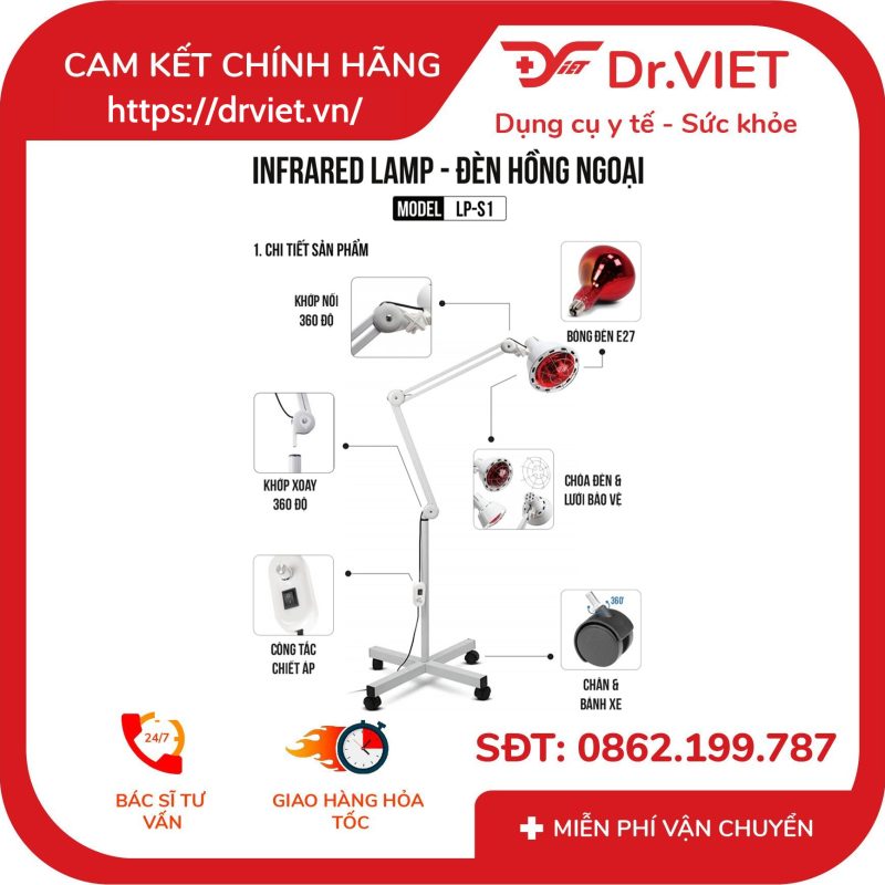 Chân đèn hồng ngoại Lucass LP-S1 15 Chân đèn hồng ngoại Lucass LP-S1
