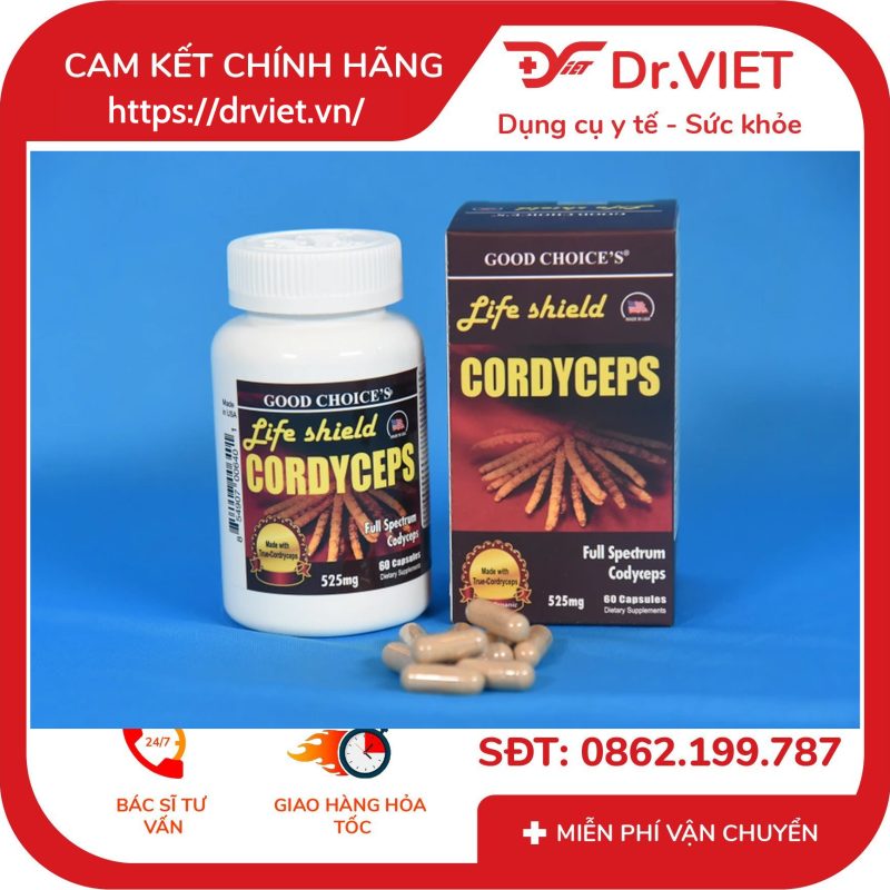 Đông Trùng Hạ Thảo Life Shield Cordyceps 525mg USA 9 Đông Trùng Hạ Thảo Life Shield Cordyceps 525mg USA