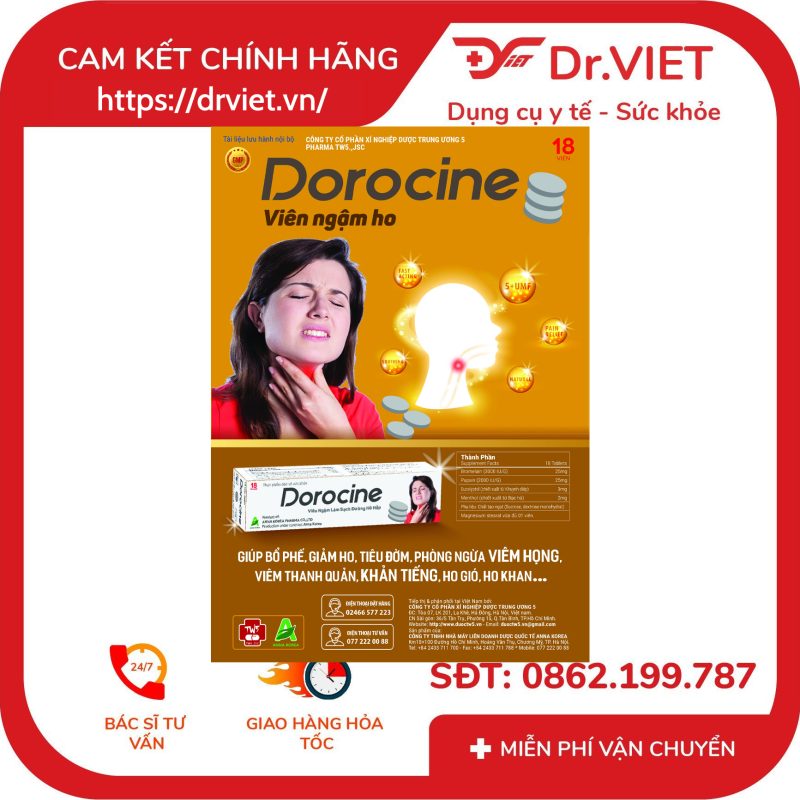 Dorocine Viên ngậm giảm ho 9 Dorocine Viên ngậm giảm ho