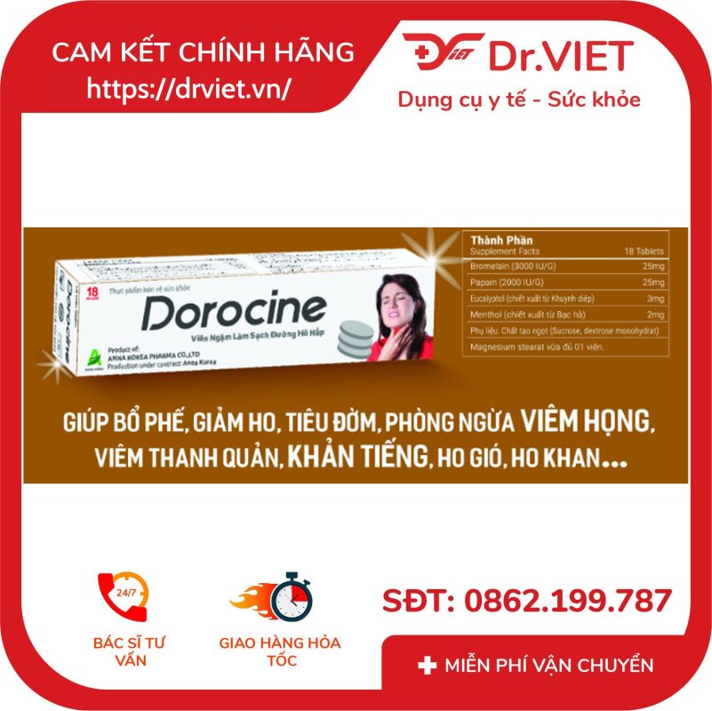 Dorocine Viên ngậm giảm ho 10 Dorocine Viên ngậm giảm ho