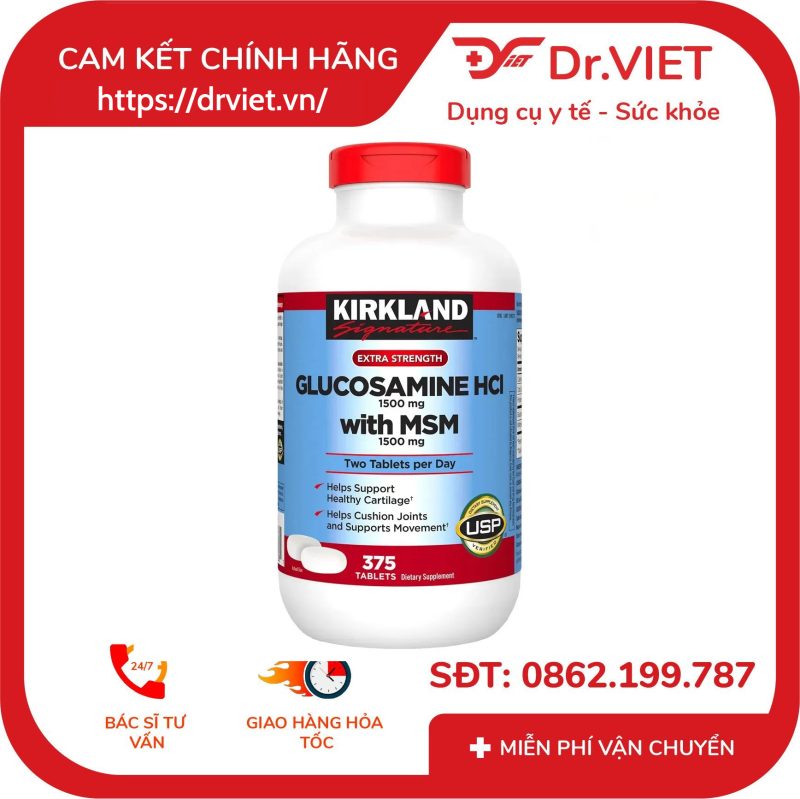Viên uống hỗ trợ xương khớp Kirkland Glucosamine HCL 1500mg