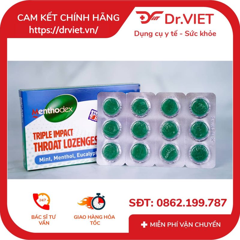 Kẹo Ngậm Giảm Ho Menthodex vị Bạc Hà, Menthol, Bạch Đàn 6 Kẹo Ngậm Giảm Ho Menthodex vị Bạc Hà, Menthol, Bạch Đàn