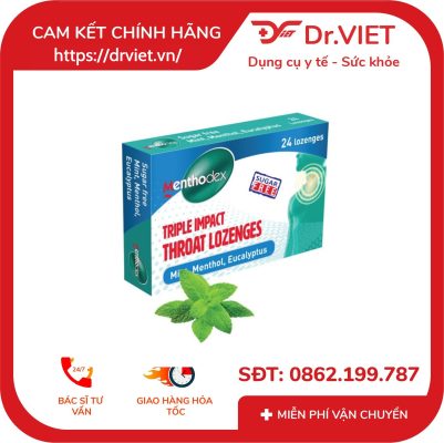 Kẹo Ngậm Giảm Ho Menthodex vị Bạc Hà, Menthol, Bạch Đàn 10 Kẹo Ngậm Giảm Ho Menthodex vị Bạc Hà, Menthol, Bạch Đàn