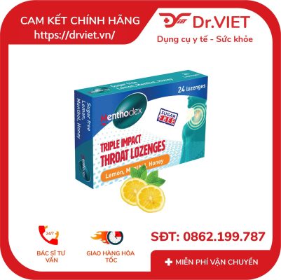 Kẹo Ngậm Giảm Ho Menthodex vị Chanh, Menthol, Mật Ong