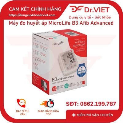 máy đo huyết áp bắp tay microlife b3 afib advance - đo huyết áp và nhịp tim, phát hiện rối loạn nhịp tim - drviet 5 Máy đo huyết áp bắp tay Microlife B3 Afib Advance - Đo huyết áp và nhịp tim, phát hiện rối loạn nhịp tim - DrViet