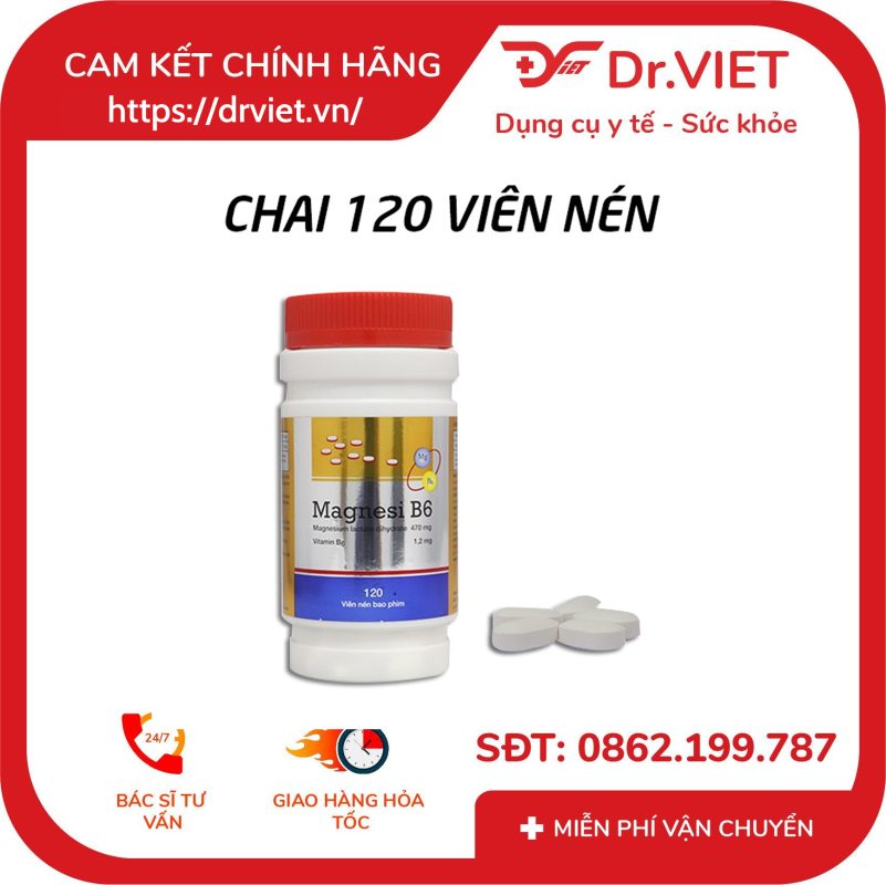 Viên uống Magnesi B6 bổ sung Magnesi và Vitamin B6 12 Viên uống Magnesi B6 bổ sung Magnesi và Vitamin B6
