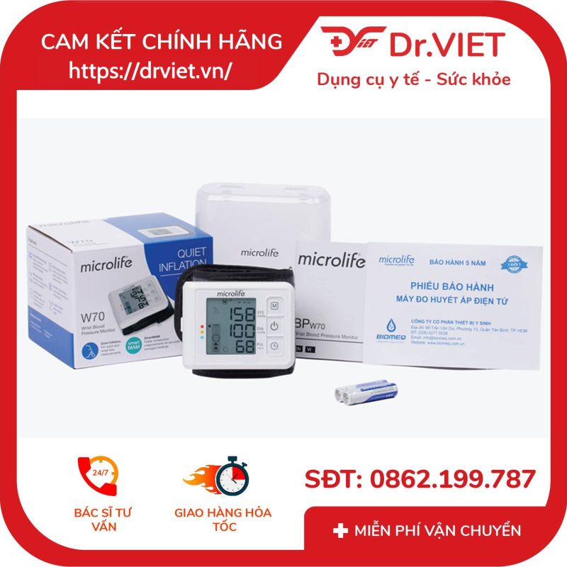 Máy đo huyết áp cổ tay Microlife W70