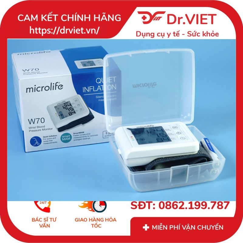 Máy đo huyết áp cổ tay Microlife W70