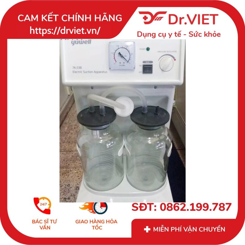 Máy hút dịch Yuwell 2 bình 7A-23B 40L 10 Máy hút dịch Yuwell 2 bình 7A-23B 40L
