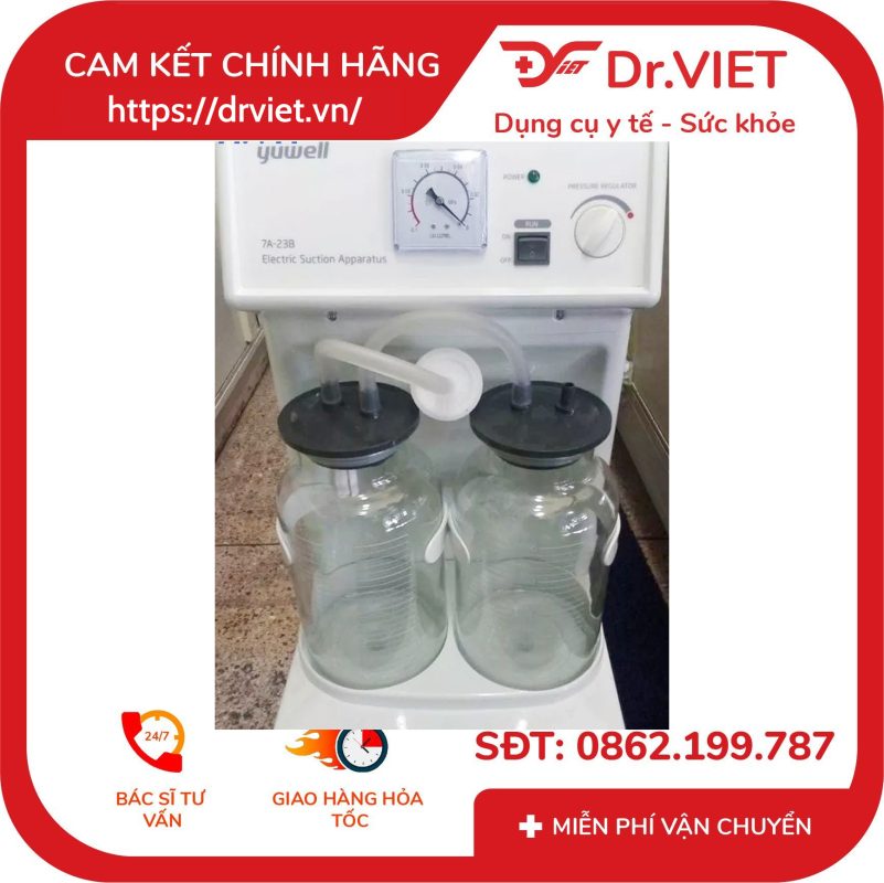 Máy hút dịch Yuwell 2 bình 7A-23B 40L 14 Máy hút dịch Yuwell 2 bình 7A-23B 40L