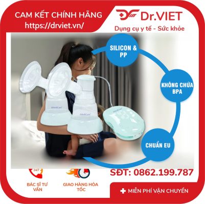 Máy hút sữa điện đôi chất liệu silicon không BPA IMEDICARE iBP-8D