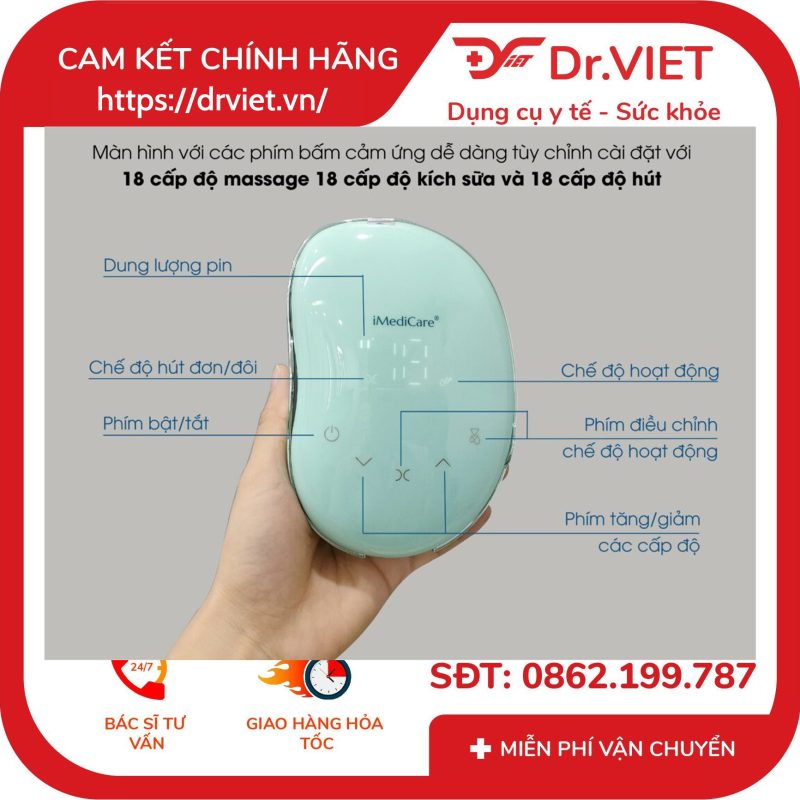 Alternative view of Máy hút sữa điện đôi chất liệu silicon không BPA IMEDICARE iBP-8D