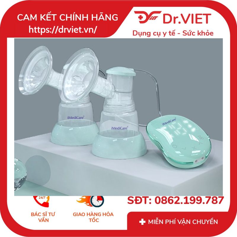 Máy hút sữa điện đôi chất liệu silicon không BPA IMEDICARE iBP-8D