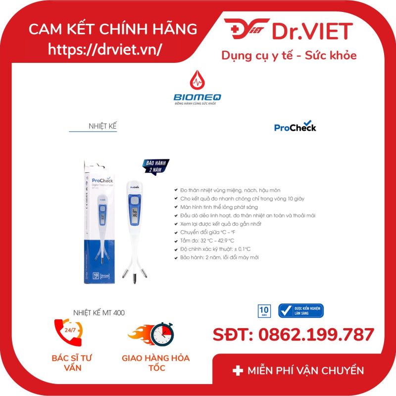 Nhiệt kế điện tử dạng bút Procheck MT400 9 Nhiệt kế điện tử dạng bút Procheck MT400