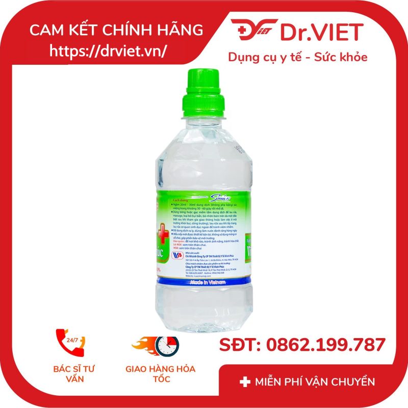 Nước muối Vĩnh Phúc Natriclorid 0.9% chai 500ml 12 Nước muối Vĩnh Phúc Natriclorid 0.9% chai 500ml