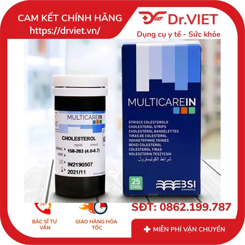 Hộp 25 que đo đường huyết Multicarein Glucose Strips 25