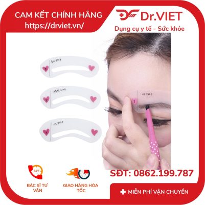 Set 3 khuôn kẻ lông mày phong cách Hàn Quốc