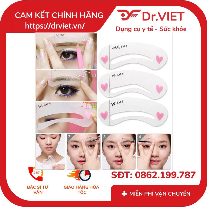 Set 3 khuôn kẻ lông mày phong cách Hàn Quốc 7 Set 3 khuôn kẻ lông mày phong cách Hàn Quốc