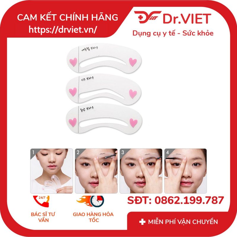 Set 3 khuôn kẻ lông mày phong cách Hàn Quốc 9 Set 3 khuôn kẻ lông mày phong cách Hàn Quốc