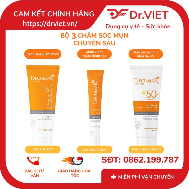 Sữa rửa mặt dạng Gel Decumar Advanced 50mg