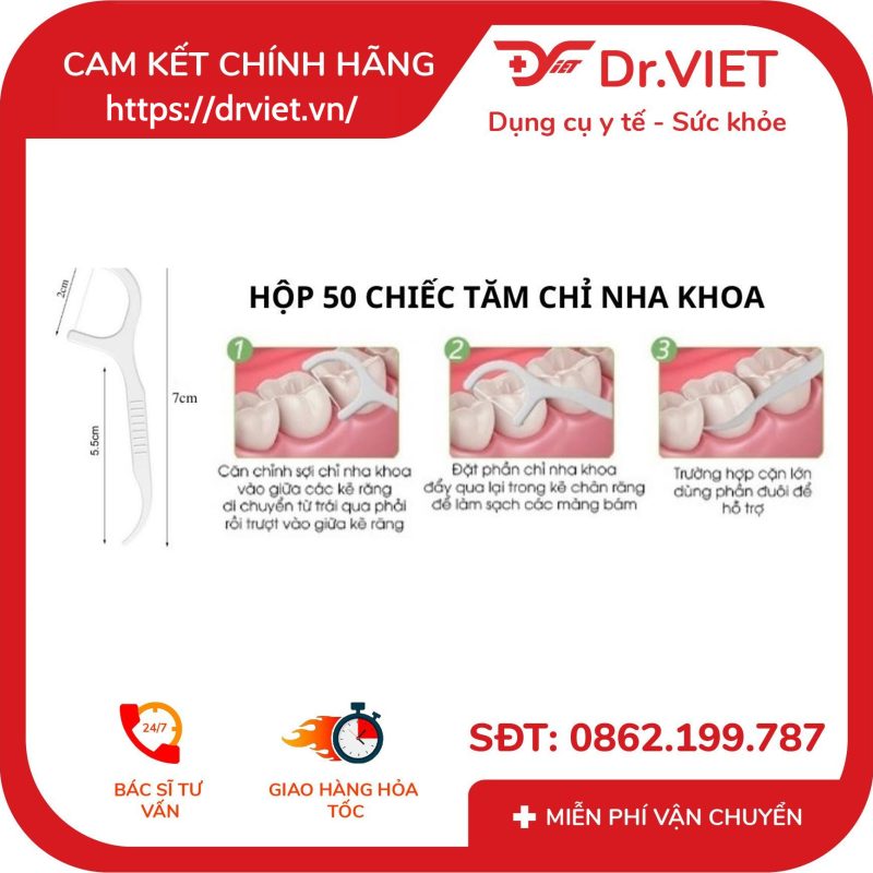 Tăm Chỉ Nha Khoa Sinocare Floss Pick 8 Tăm Chỉ Nha Khoa Sinocare Floss Pick