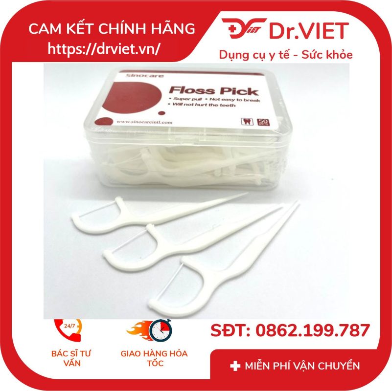 Tăm Chỉ Nha Khoa Sinocare Floss Pick 12 Tăm Chỉ Nha Khoa Sinocare Floss Pick