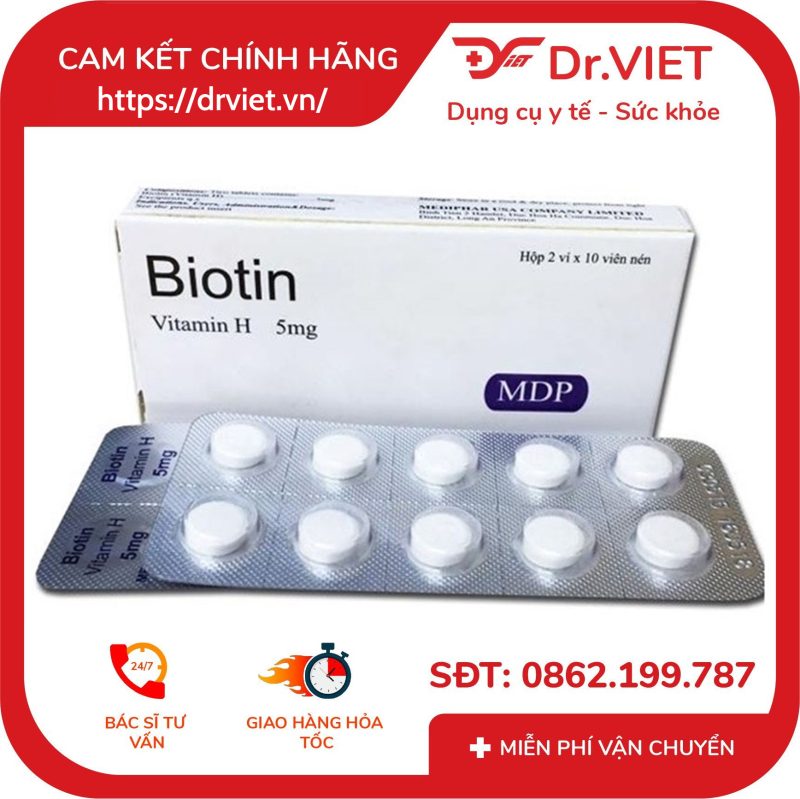 Viên uống Biotin MDP Hỗ trợ làm đẹp da móng tóc
