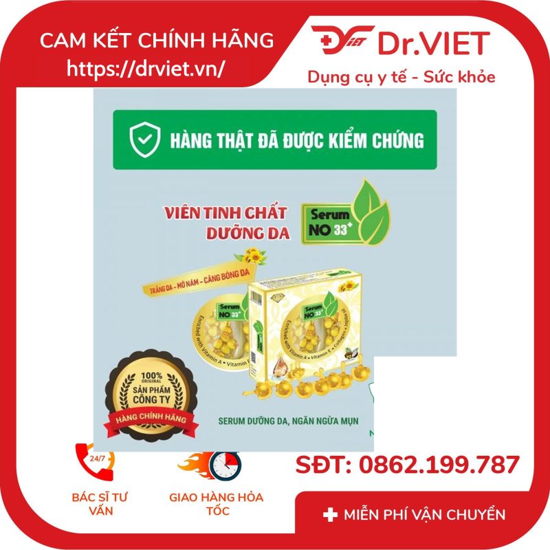 Viên bôi dưỡng trắng da Serum NO 33+ hộp 20 viên 12 Viên bôi dưỡng trắng da Serum NO 33+ hộp 20 viên