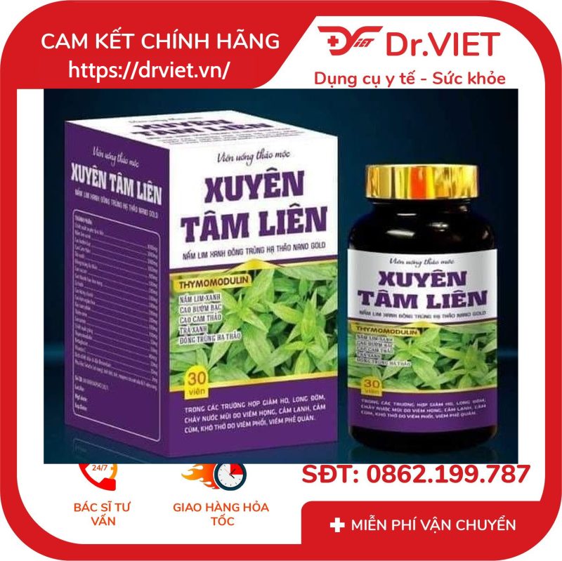 Viên uống thảo mộc Xuyên Tâm Liên 30 viên hộp tím
