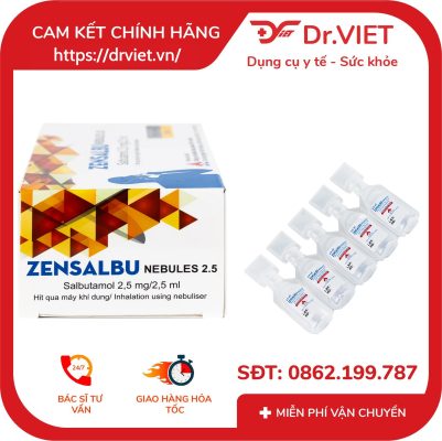 Zensalbu Nebules 2.5 kiểm soát co thắt phế quản mạn, điều trị hen nặng cấp tính - Hộp 2 vỉ 5 ống 13 Zensalbu Nebules 2.5 kiểm soát co thắt phế quản mạn, điều trị hen nặng cấp tính - Hộp 2 vỉ 5 ống