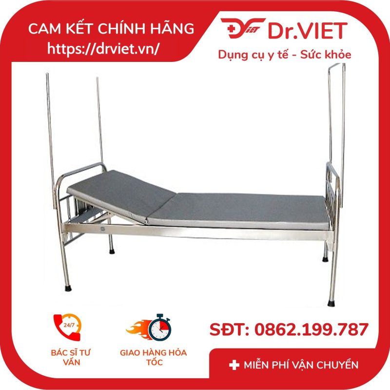 Giường y tế nâng đầu inox 11 Giường y tế nâng đầu inox