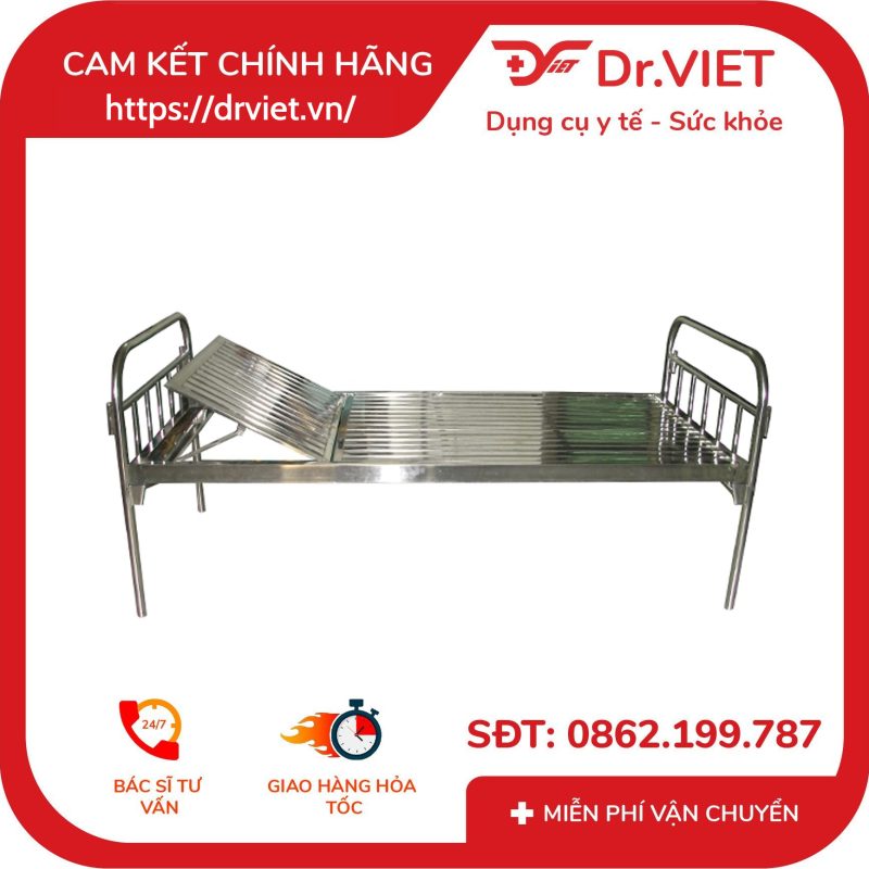 Giường y tế nâng đầu inox 10 Giường y tế nâng đầu inox