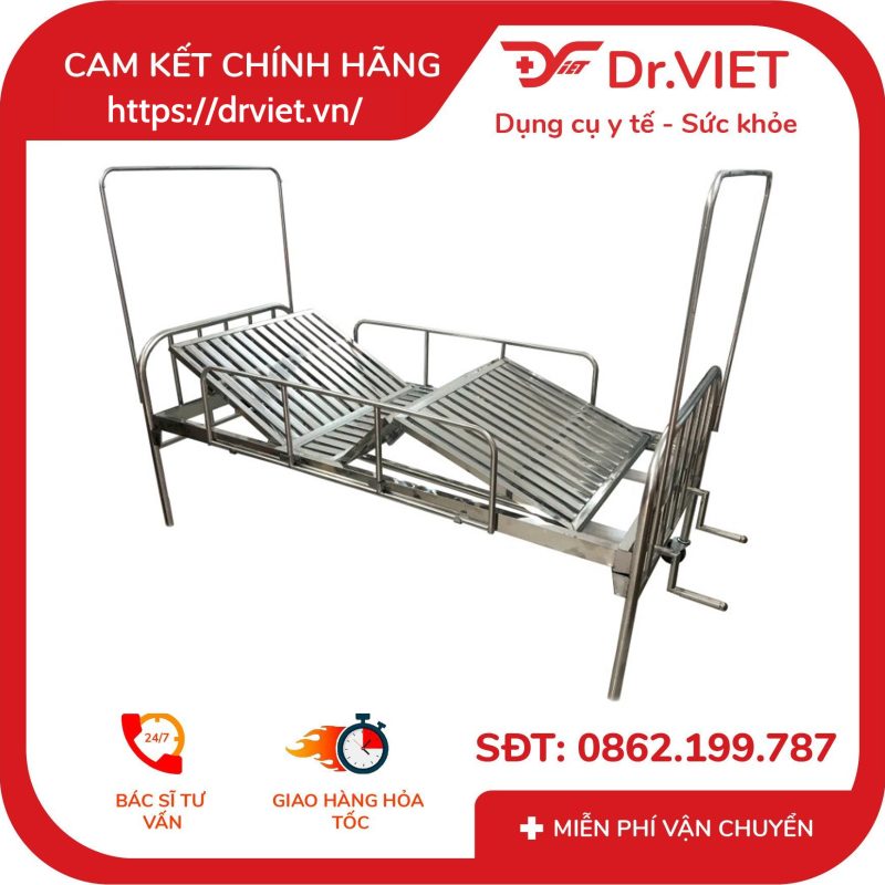 Giường y tế nâng đầu inox 9 Giường y tế nâng đầu inox
