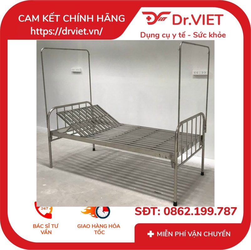 Giường y tế nâng đầu inox 12 Giường y tế nâng đầu inox