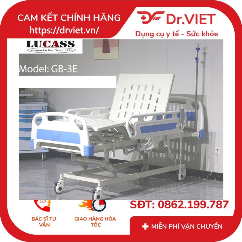 Giường Bệnh Nhân Điện 3 Chức Năng Lucass GB-3E 15 Giường Bệnh Nhân Điện 3 Chức Năng Lucass GB-3E