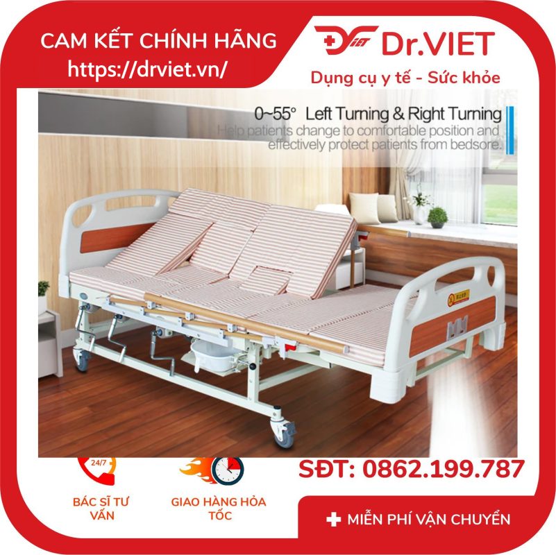 Giường bệnh 4 tay quay đa năng Maidesite E05 16 Giường bệnh 4 tay quay đa năng Maidesite E05