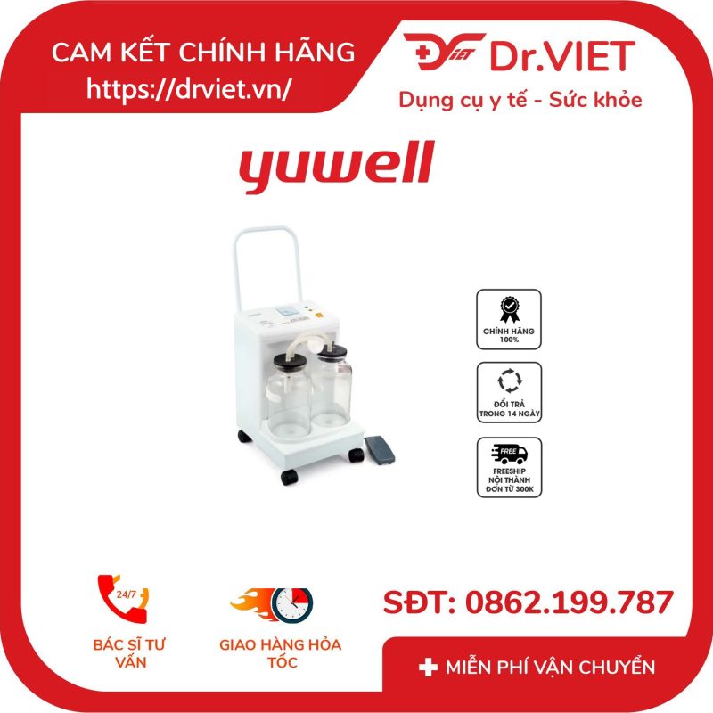 Máy hút dịch 2 bình Yuwell 7A-23D 12 Máy hút dịch 2 bình Yuwell 7A-23D