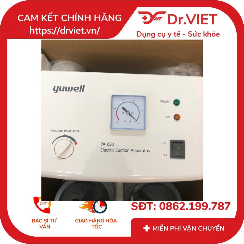 Máy hút dịch 2 bình Yuwell 7A-23D 10 Máy hút dịch 2 bình Yuwell 7A-23D