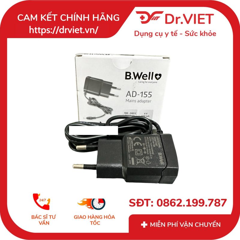 Bộ chuyển đổi nguồn máy đo huyết áp B.WELL AD-155 dùng cho máy máy PRO