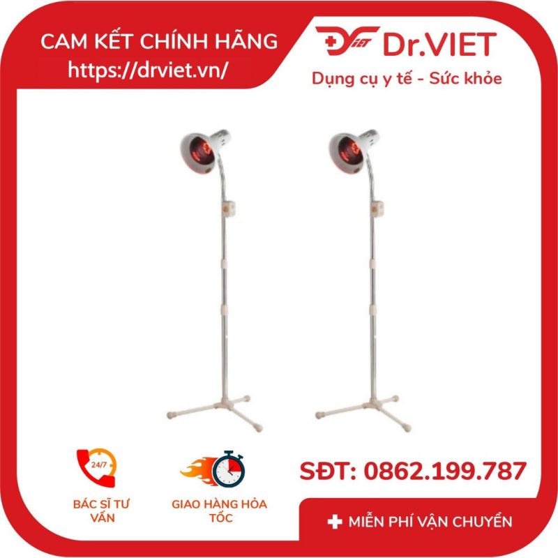 ĐÈN GÙ cao 1.7m (Dùng khám bệnh thông thường, dùng chiếu hồng ngoại) 9 đèn gù cao 1.7m