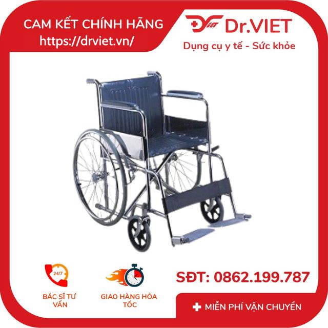 Xe lăn inox bánh căm DCX02 ( Xanh - Đen )