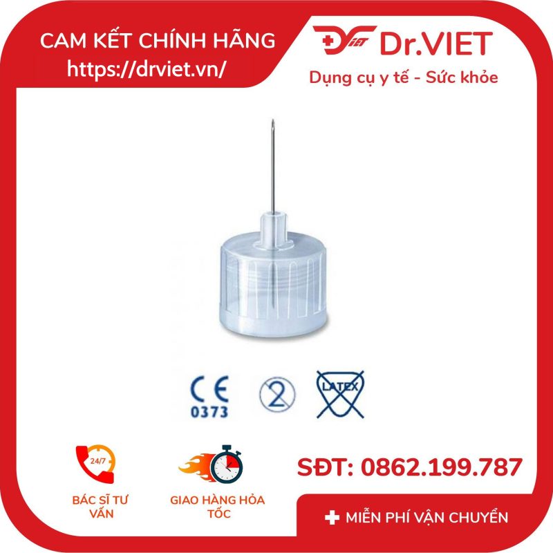 Kim bánh ú sử dụng cho bút tiêm insulin loại kim có nắp bảo vệ đầu kim Dropsafe 31g x 6mm