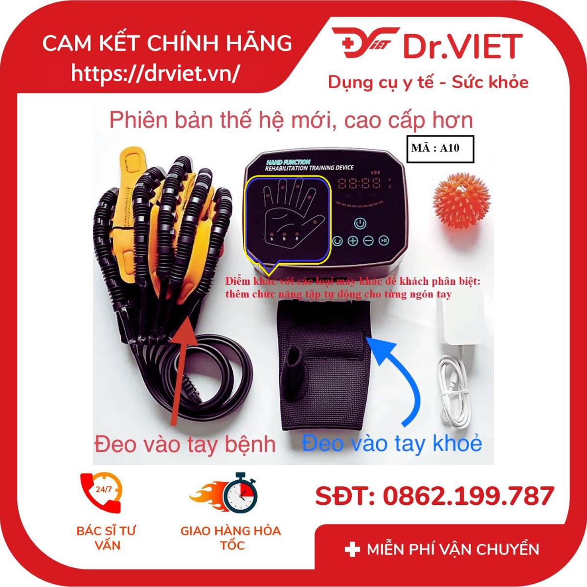 Máy tập tay hỗ trợ phục hồi chức năng bàn tay cho người bị tai biến-Mã A10 15 Máy tập tay hỗ trợ phục hồi chức năng bàn tay cho người bị tai biến-Mã A10